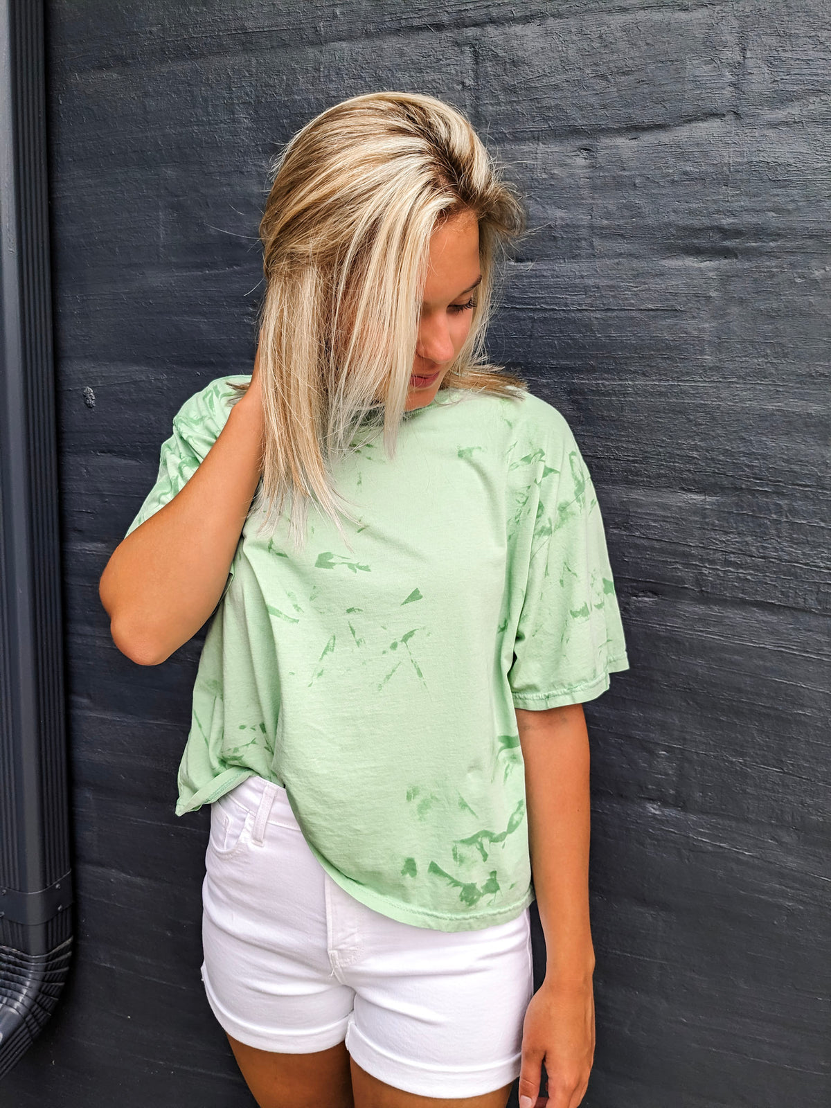 Hand Brushed Long Crop - Dusty Mint