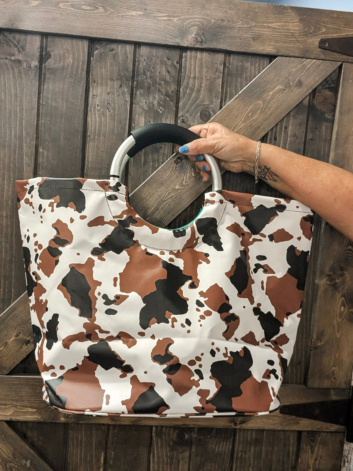 Hayride Loopi Tote Bag (Cow Print)