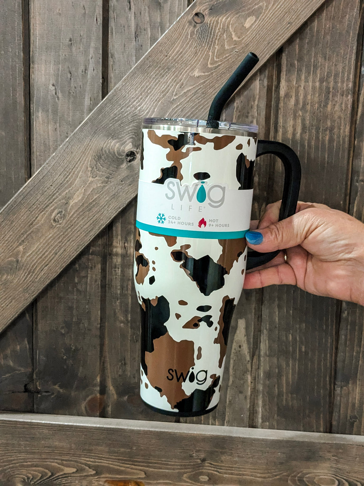 Hayride 40oz. Tumbler (Cow Print)