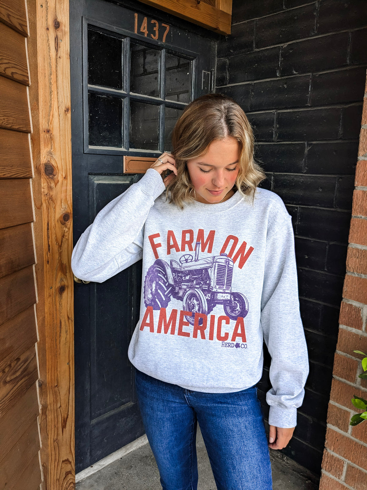 Farm on America Sweatshirt - Ash Grey