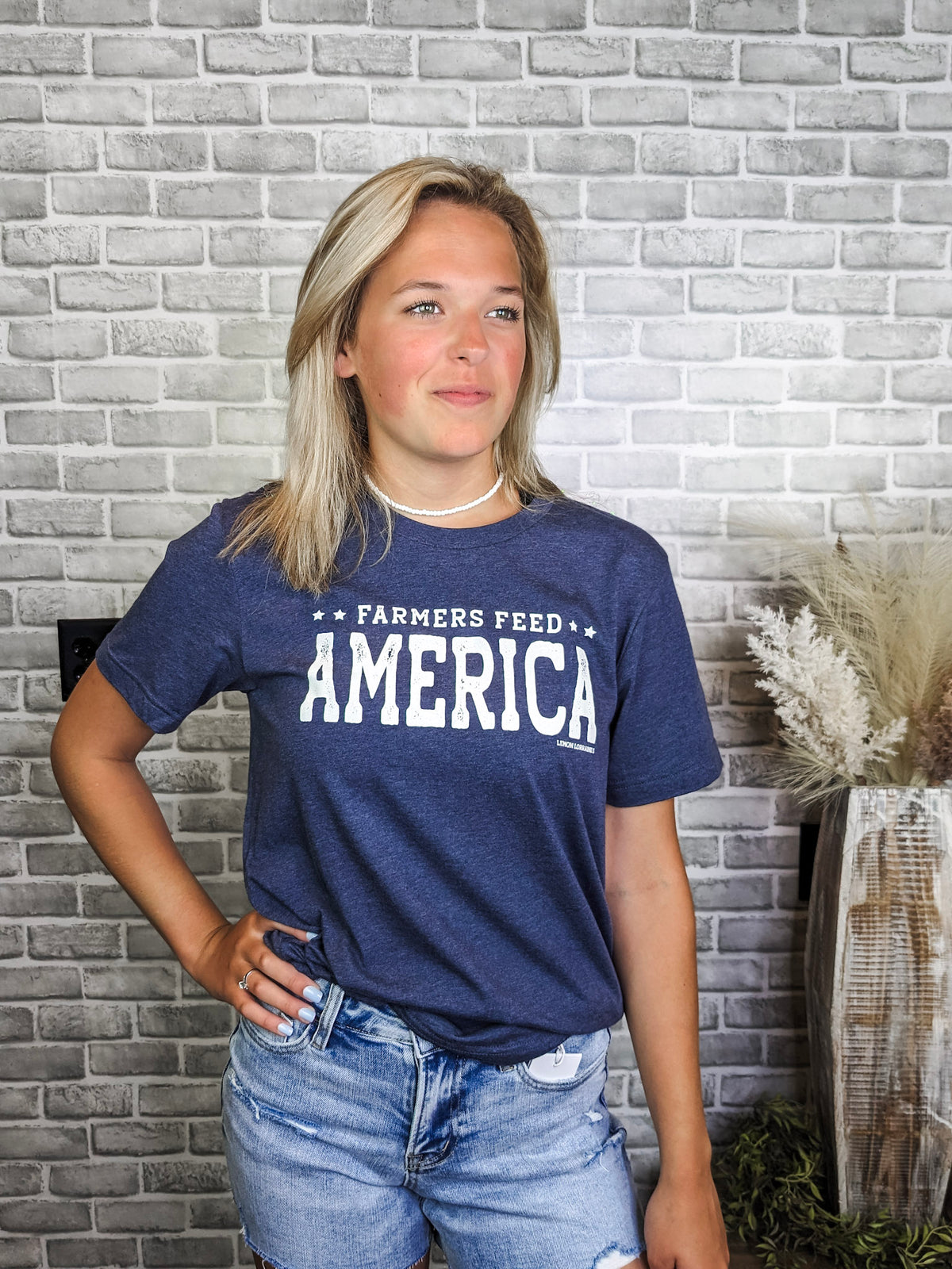 Farmers Feed America Graphic - Heather Navy