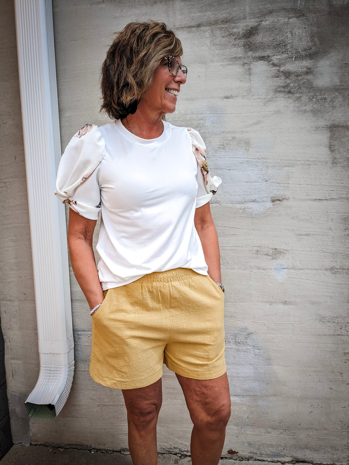 Casual Cotton Shorts - Mustard