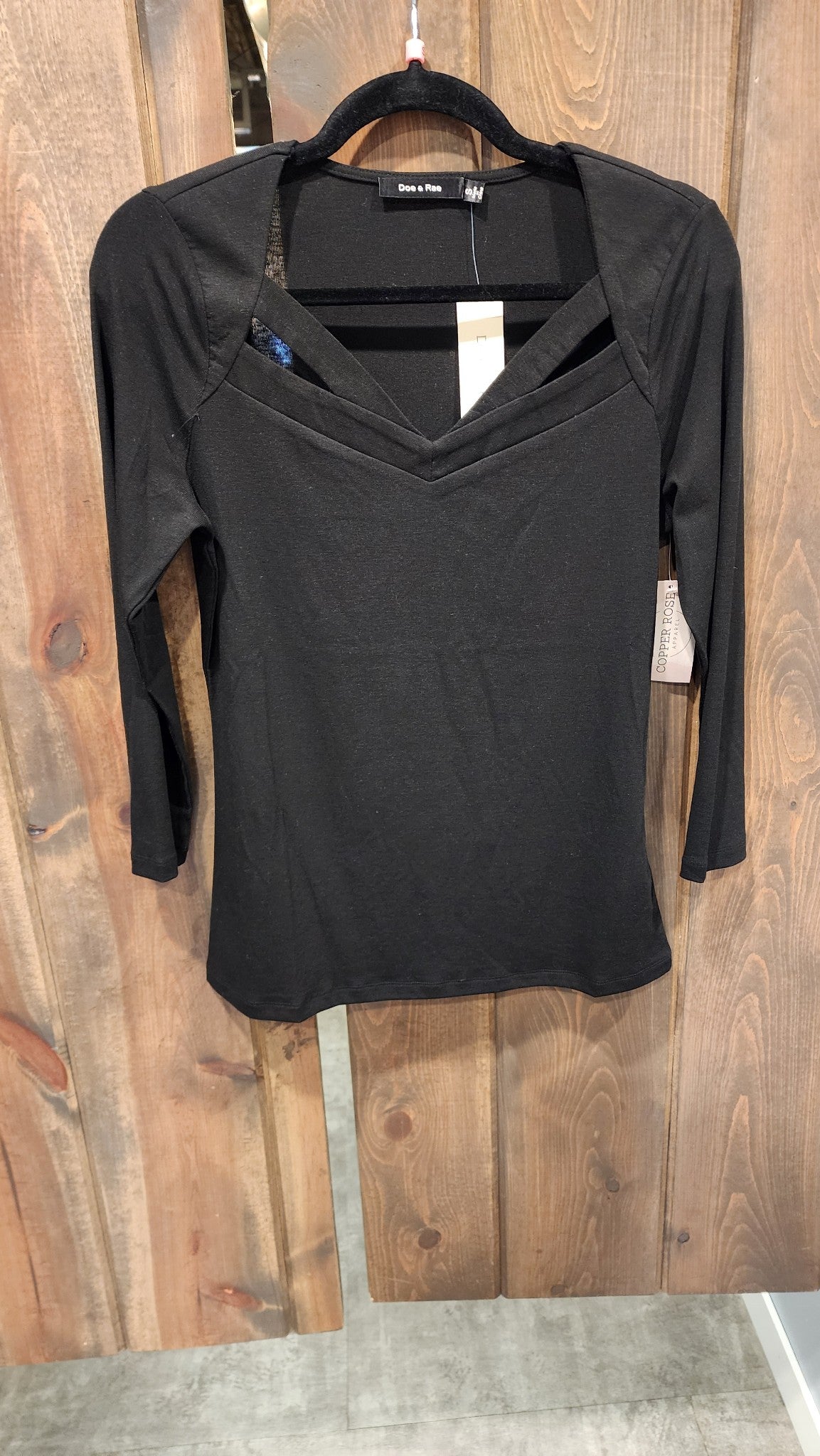 Front Detail Knit Top - Black